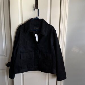 Banana Republic Black Vegan Suede Jacket